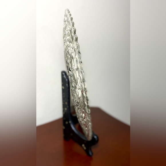 Vintage Crystal Clear Cut Glass Round Serving Platter Tray 12.75” - Picture 5 of 9